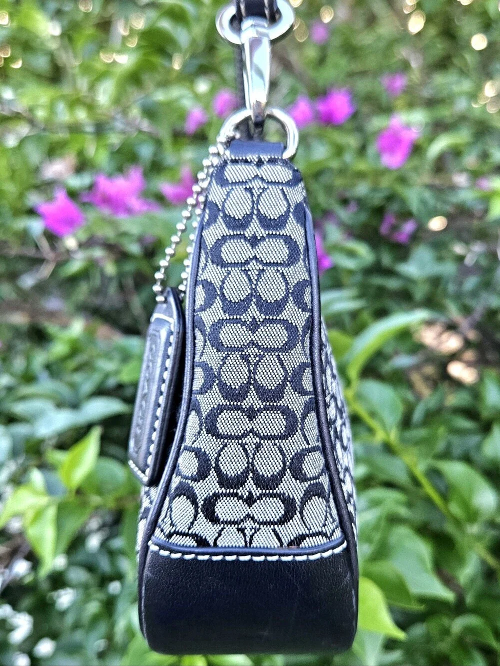 Coach 6622 Micro Signature Demi Black Gray Shoulder Bag Y2K Vintage